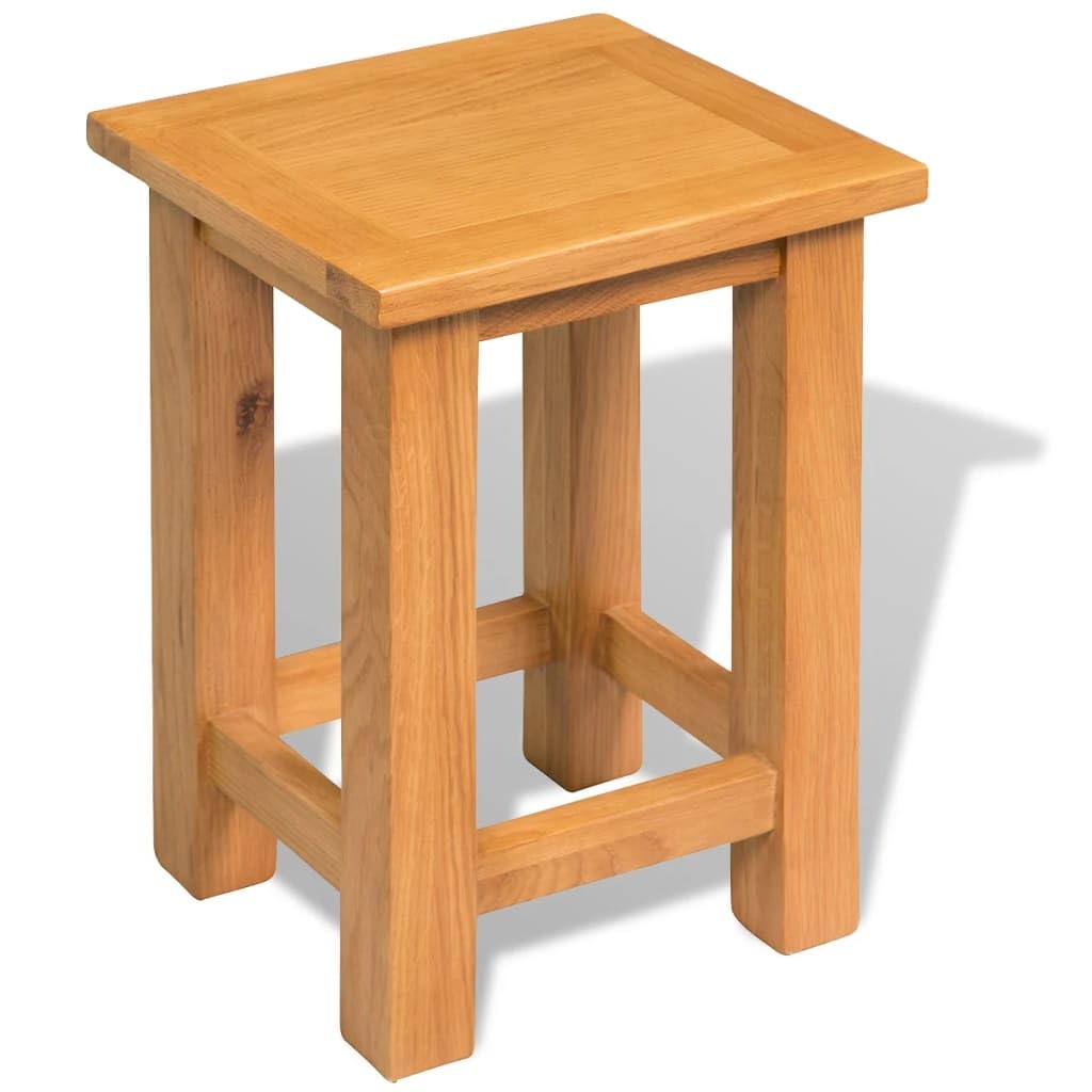vidaXL Brown End Table/Nightstand - Solid Oak Wood and MDF Veneer | Compact Design for Small Rooms | Durable and Functional | Rectangular Side/End Table Console