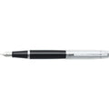 Sheaffer 300 Glossy Black Fountain Pen With Bright Chrome Cap, Chrome-Plated Trim, And Medium Nib