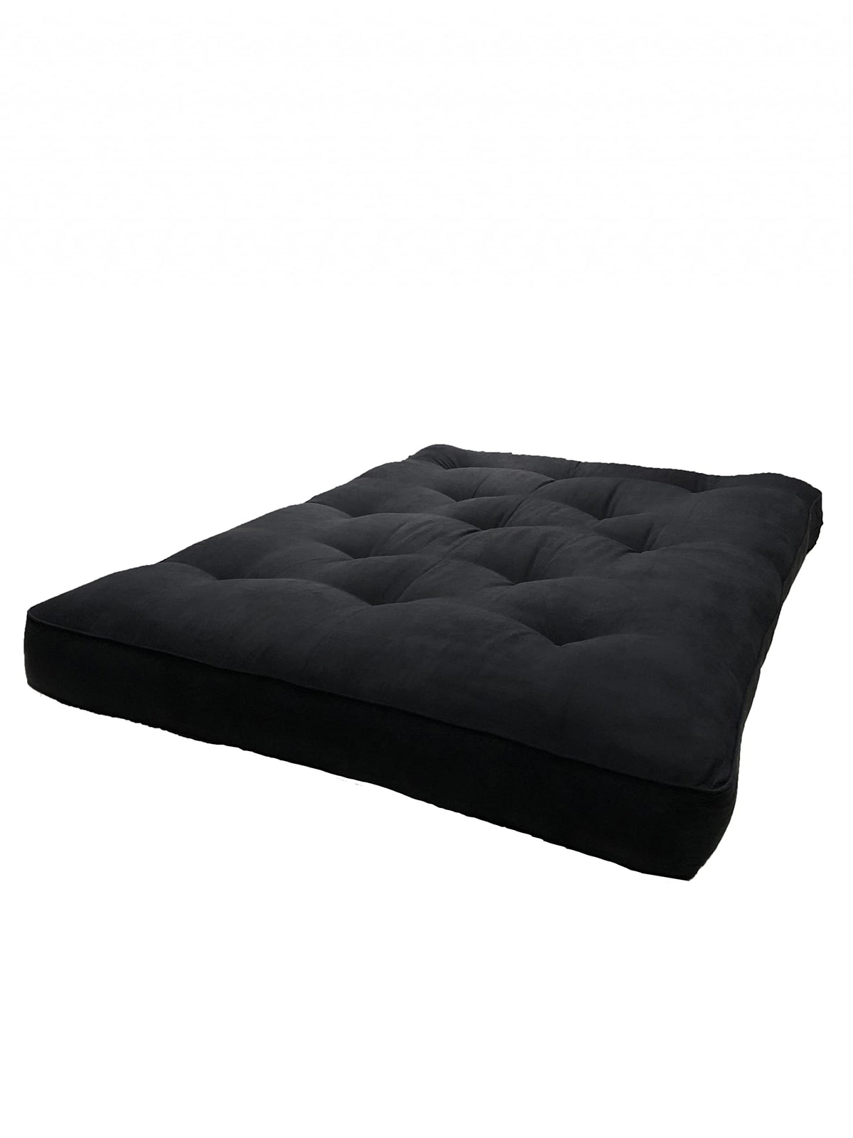 HomeRoots Microsuede 8' Black Double Poly Full Futon Mattress