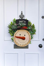 E-View Hanging Snowman Christmas Advent Calendar Countdown, Metal Xmas Ornament For Door Wall, Indoor Outdoor Holiday Decor Days