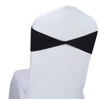 Mds Pack Of 100 Spandex Chair Sashes Bow Sash Elastic Chair Bands Ties Without Buckle For Wedding And Events Decoration Spandex Slider Sashes Bow - Black