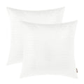 Brawarm Faux Leather Pillow Covers 22 X 22 Inches, White Leather Pillow Covers Pack Of 2, Crocodile Leather Decorative Throw Pil