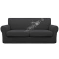 Easy-Going 100% Dual Waterproof Oversized Loveseat Cover Stretch Soft Couch Cover For Dogs, Sofa Slipcover For 2 Separate Cushion Couch Leakproof Furniture Protector For Kids, Pets Dark Gray