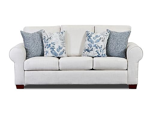 American Furniture Classics Pembroke Sleeper with Four Throw Pillows Sofas, Soft Washed Cream Tweed