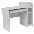 Flash Furniture Highland Park White Computer Desk With Shelves And Drawer