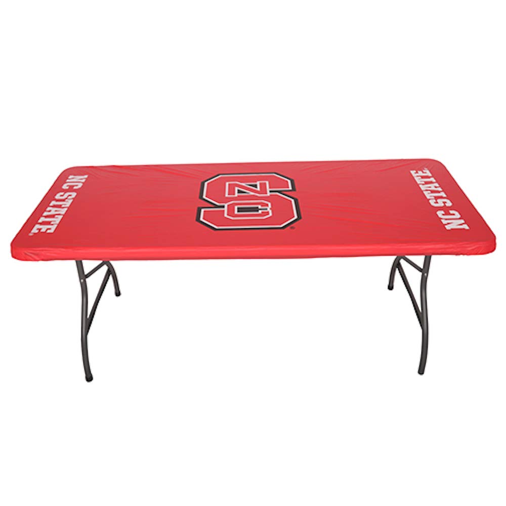 Collegiate Kwik-Covers Rectangle Plastic Table Covers, Bundle Of 2 (North Carolina State University, 8')