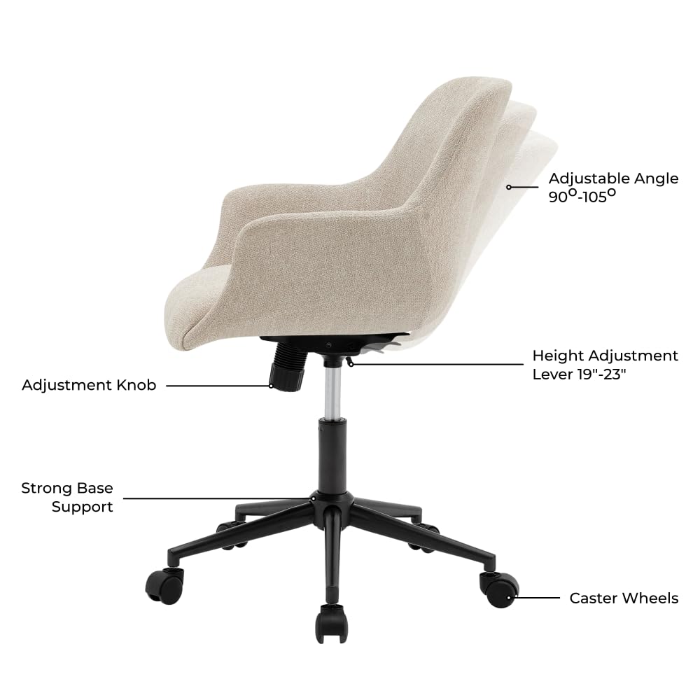 npd furniture and more Kepler KD Fabric Office Chair, Beige