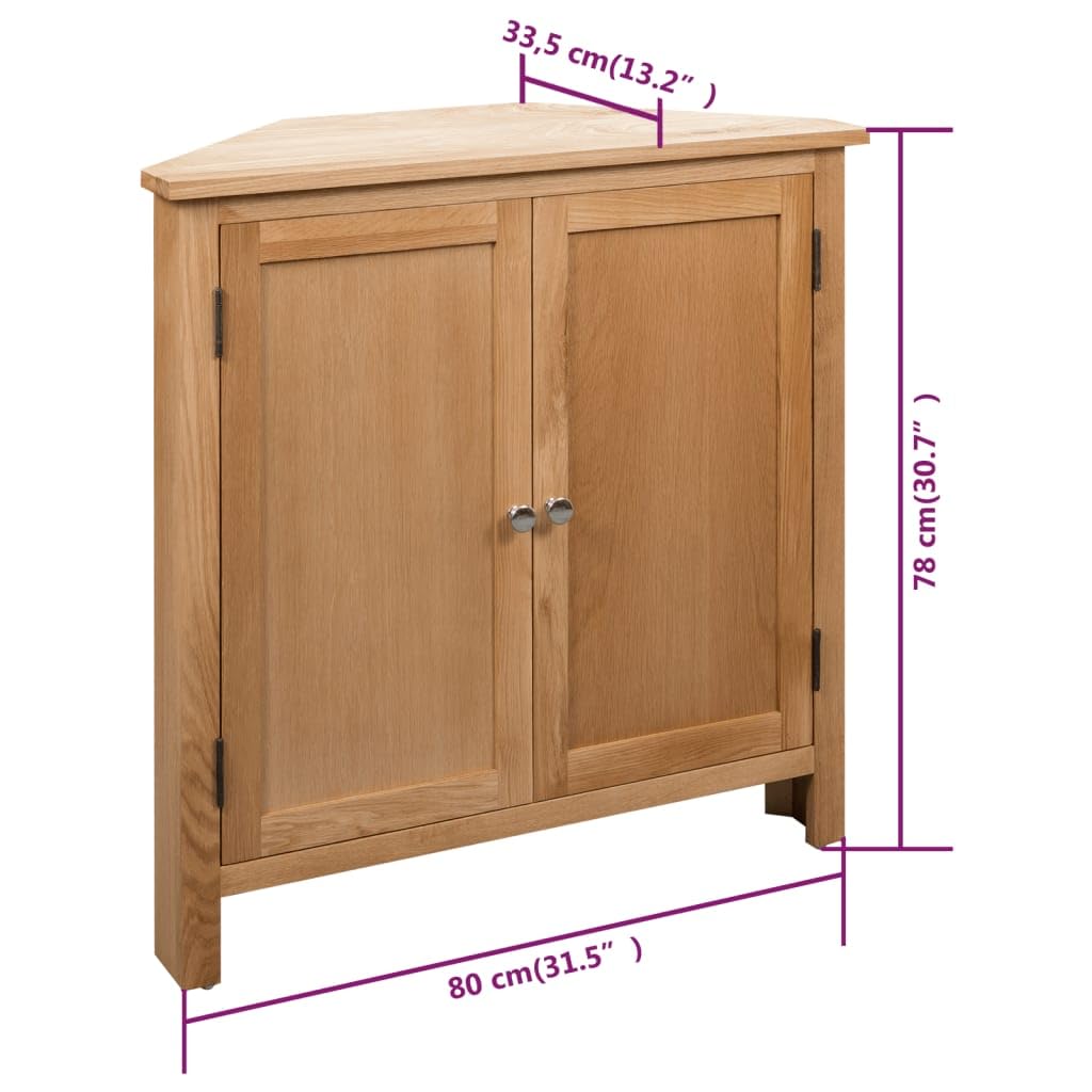 vidaXL Corner Cabinet 31.4&quot;x13.1&quot;x30.7&quot; Solid Oak Wood
