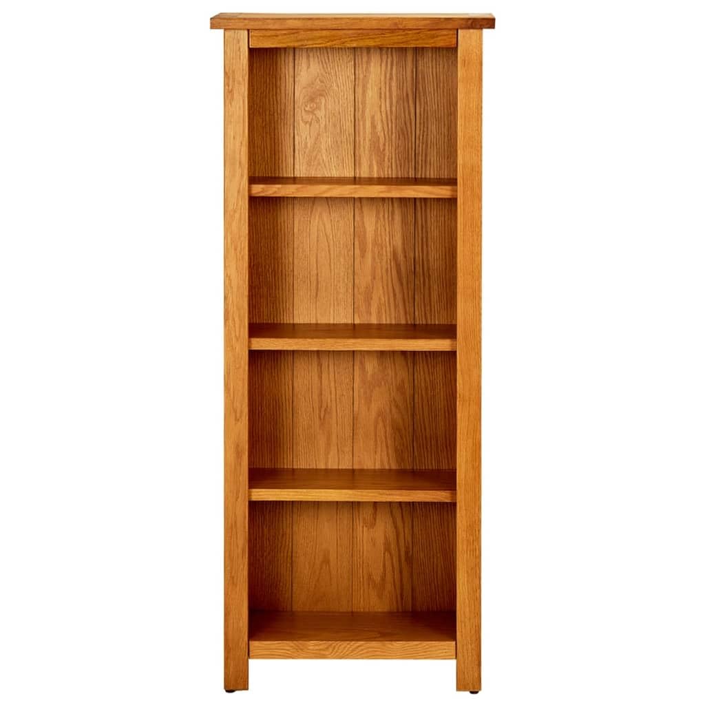 vidaXL 4-Tier Bookcase, Bookshelf, Shelves 45x22x110 cm Solid Oak Wood