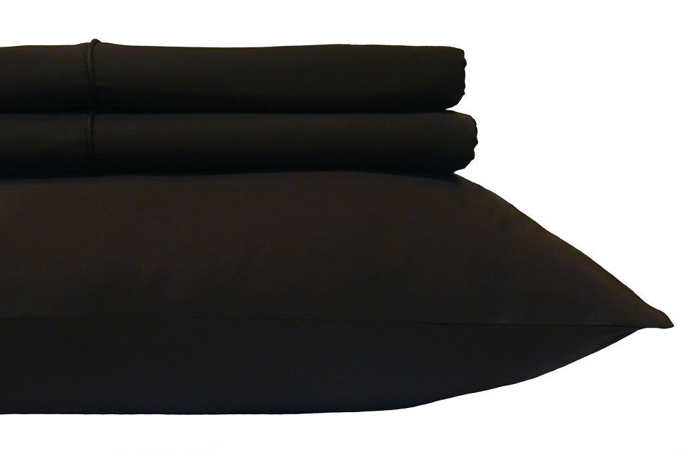 Royal Hotel Bedding Solid Black 600-Thread-Count 2Pc / Pair King Size 20' X 40' Pillowcases 100-Percent Cotton, Sateen, Pillow