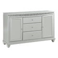 Acme Maverick 3-Drawer Wooden Server with 2 Doors in Platinum White