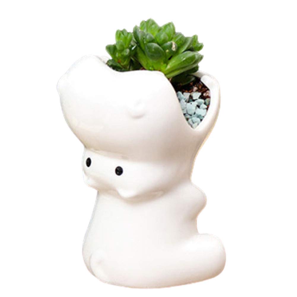 Monmob Nordic Style Hippo Shape Ceramic Pen Cup Pen Holder Hippo Pencil Holder Planter Pot Succulent Pot Home Office Room Decor(