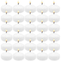 6 Hour White Floating Candles, Set of 50 2.0 Inch Unscented Dripless Pool Water Wax Floating Candles for Cylinder Vases, Centerp