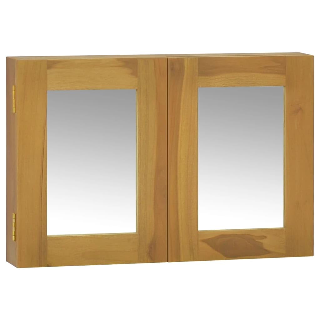 vidaXL Mirror Cabinet 23.6&quot;x3.9&quot;x15.7&quot; Solid Wood Teak