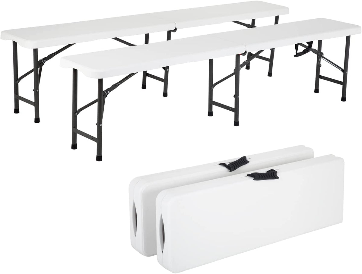 Folding Benches 6Ft Outdoor Dining Table, Portable Picnic Bench Fold Up Lightweight Party Benches, 6 Foot Folding Bench Outdoor Camping Bench, Mesas Para Fiestas Beach Outdoor Benches Garden Bench