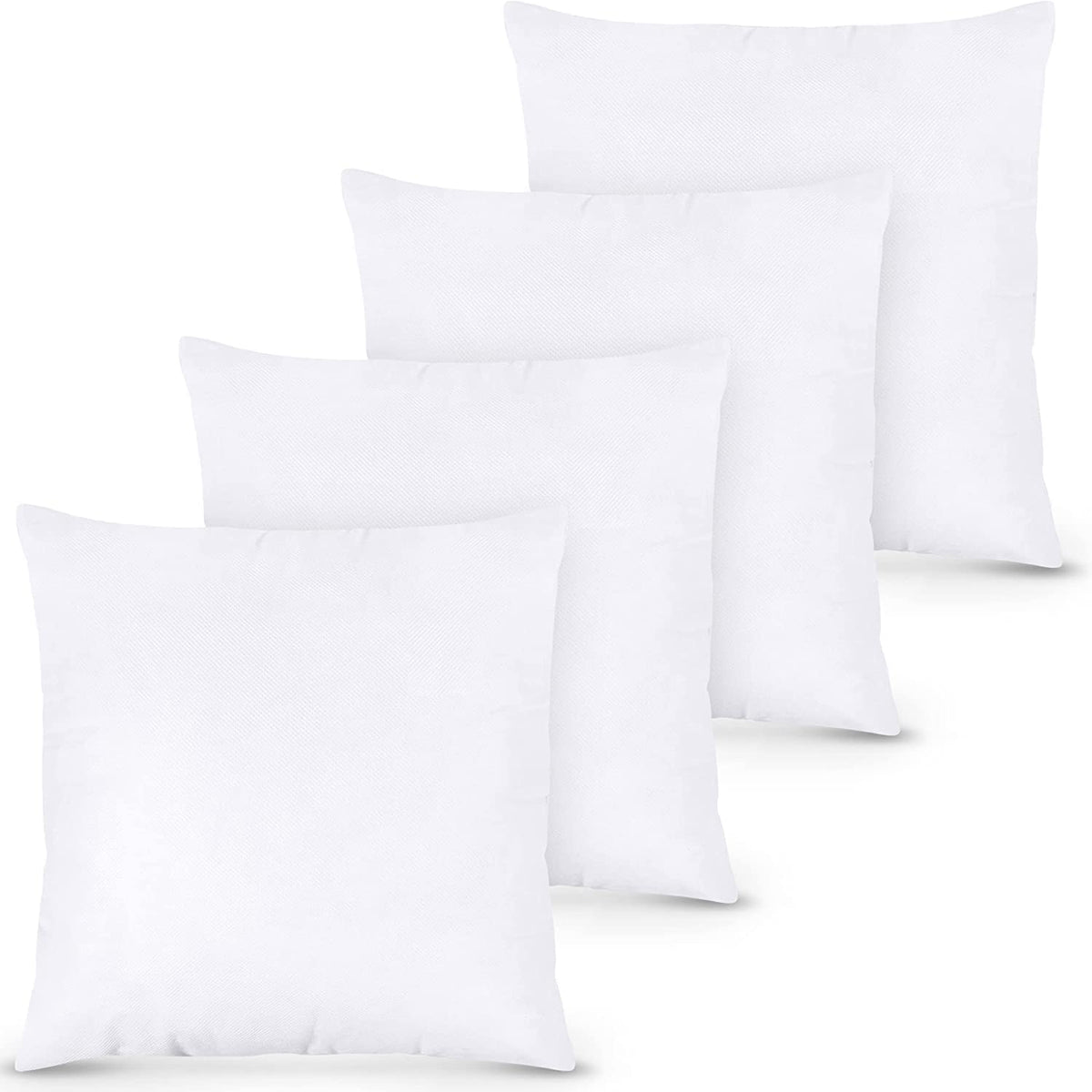 Utopia Bedding Throw Pillow Inserts (Pack Of 4, White), 16 X 16 Inches Decorative Indoor Pillows For Sofa, Bed, Couch, Cushion S