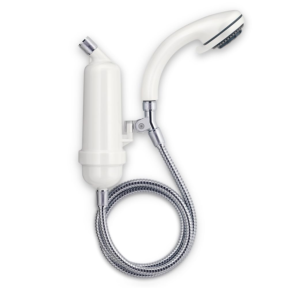 WaterChef Handheld Shower Filter System SF-7C (White) - Deluxe Adjustable Wand, Advanced Filtration for Superior Chlorine Reduct