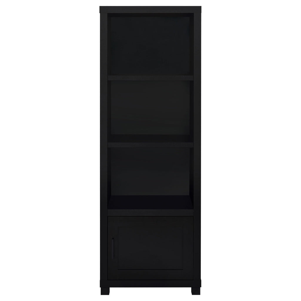 Coaster Home Furnishings Jupiter 3-Shelf Media Tower Bookcase with Storage Cabinet Black