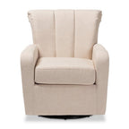 Baxton Studio Rayner Modern And Contemporary Beige Fabric Upholstered Swivel Chair