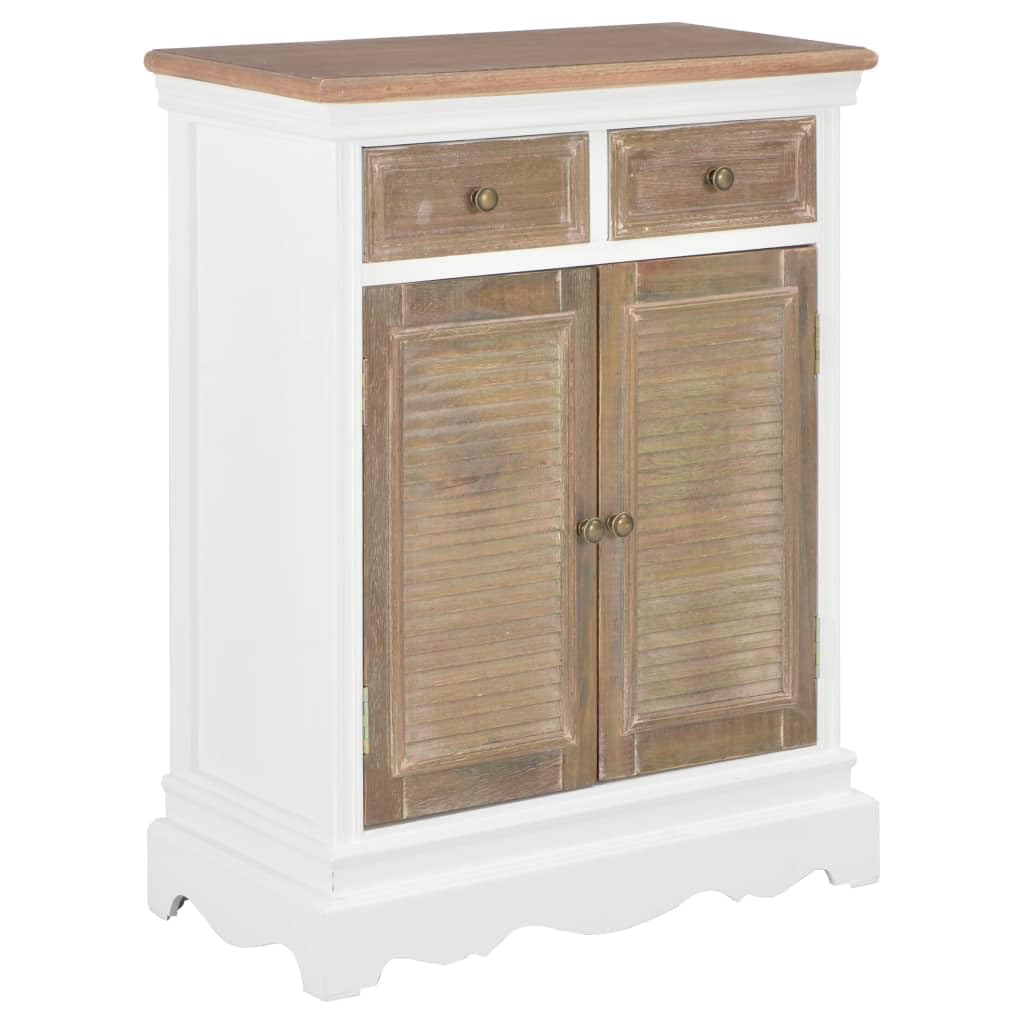 vidaXL Sideboard White 23.6&quot;x11.8&quot;x31.5&quot; Solid Wood