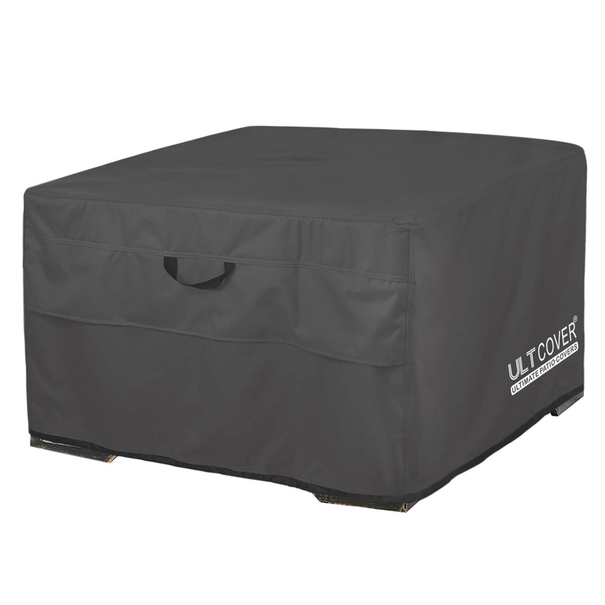 Ultcover Patio Fire Pit Table Cover Square 44 Inch Outdoor Waterproof Fire Bowl Cover, Black