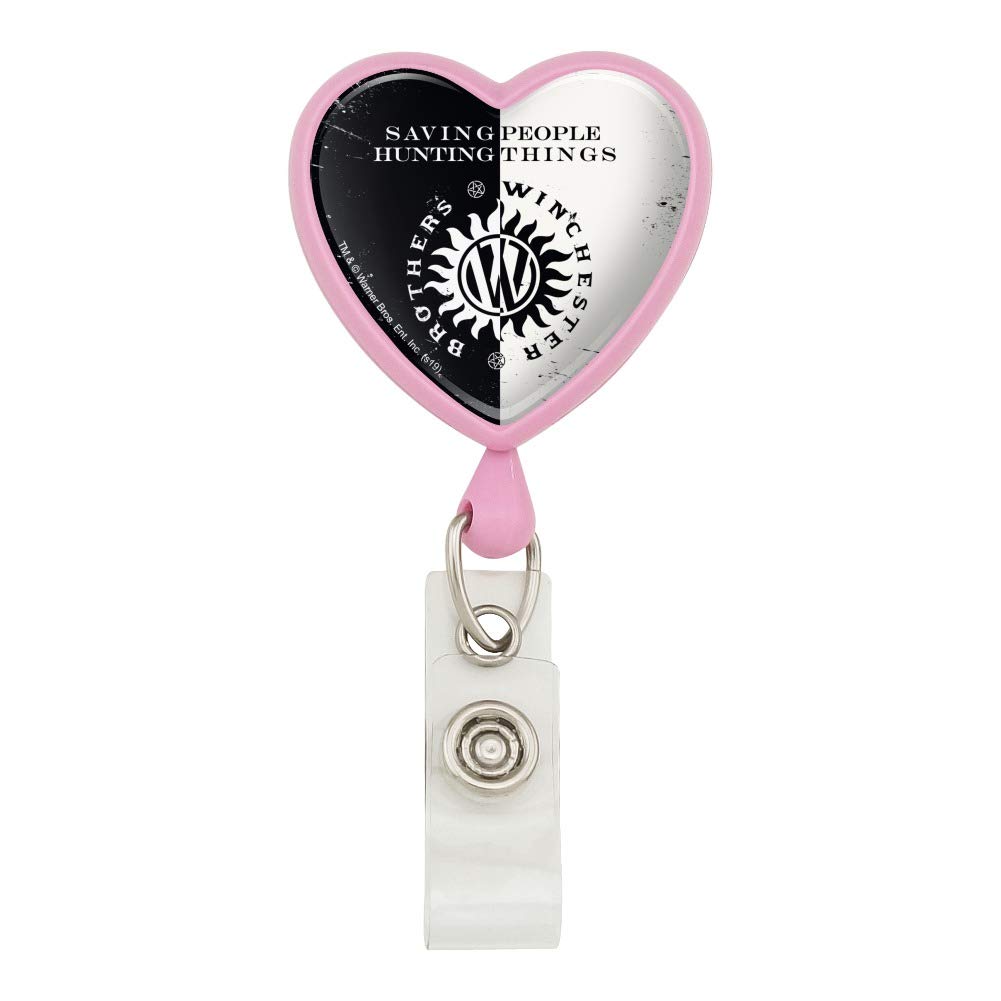Supernatural Brother Heart Lanyard Retractable Reel Badge Id Card Holder
