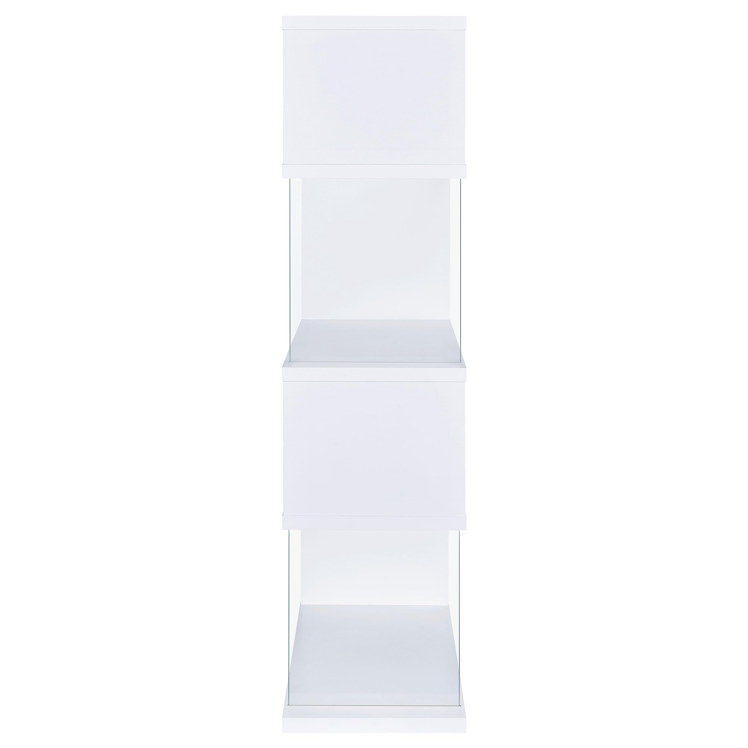 Coaster Home Furnishings Emelle 63-inch 4-Shelf Glass Panel Bookshelf White