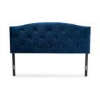 Baxton Studio Leone Modern and Contemporary Navy Blue Velvet Fabric Upholstered Full Size Headboard