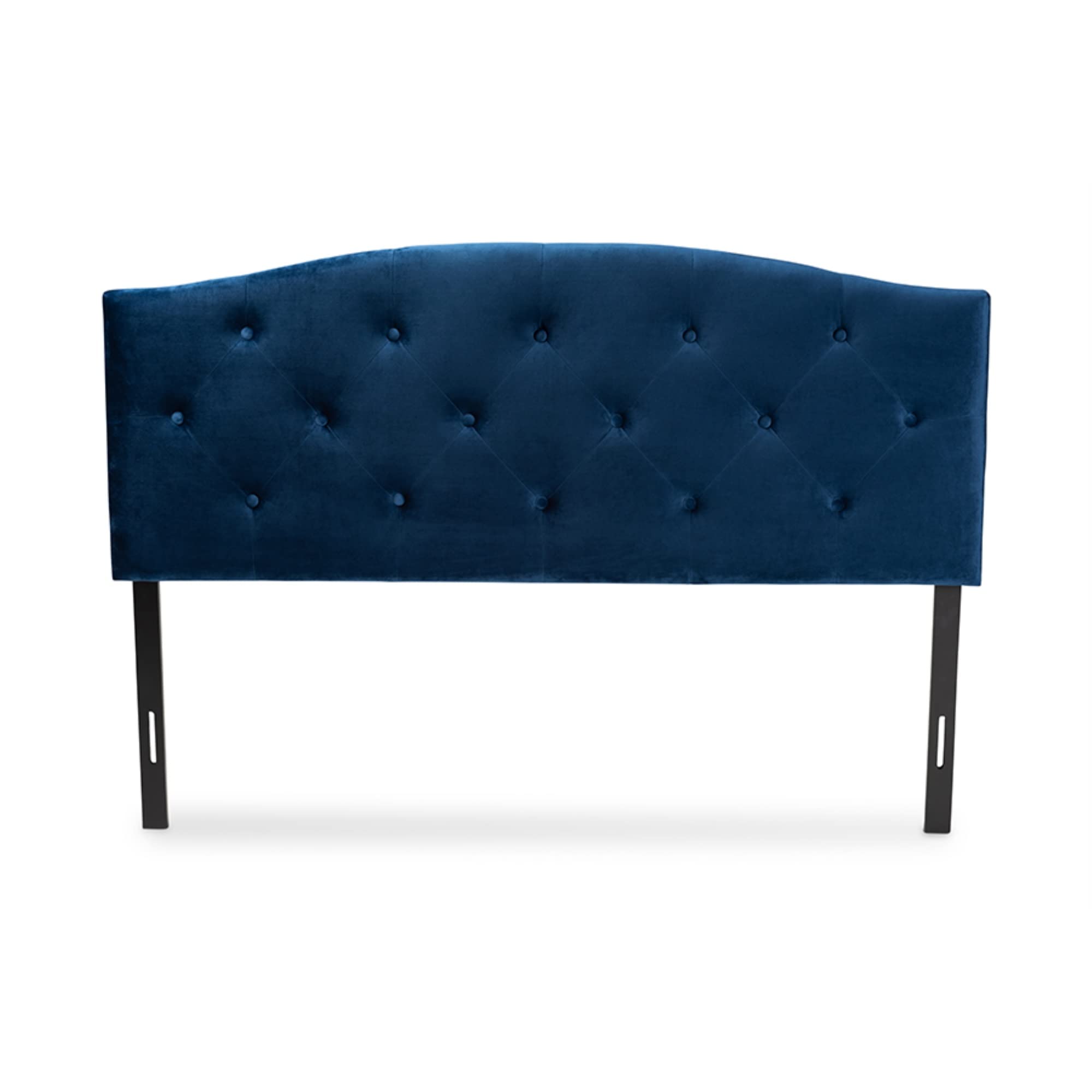 Baxton Studio Leone Modern and Contemporary Navy Blue Velvet Fabric Upholstered Full Size Headboard