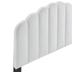 Modway Veronique Channel Tufted Performance Velvet Upholstered Full/Queen Headboard In White