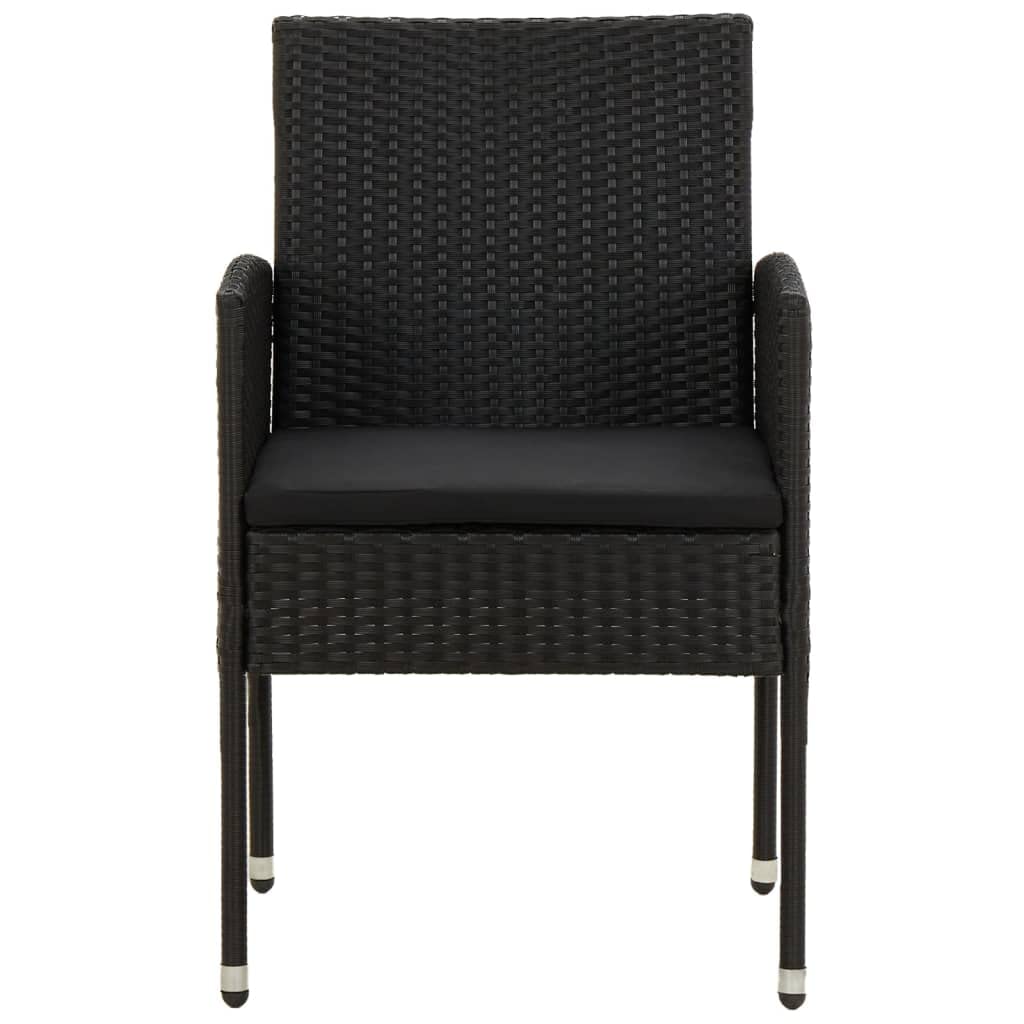 vidaXL Patio Dining Set 9 Piece Garden Outdoor Terrace Balcony Backyard Dining Dinner Dinette Table and Chair Seat Seating Furniture Poly Rattan Black