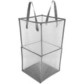 DECHOUS Mesh Laundry Hamper, Foldable Clothes Laundry Basket with Handles, Large Capacity PP and Polyester Storage Bag for Dorm,