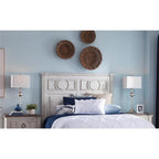 American Woodcrafters Brighten Antique White Wood Queen Panel Headboard