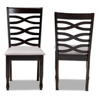 Baxton Studio Lanier Modern and Contemporary Grey Fabric Upholstered Espresso Brown Finished Wood 2-Piece Dining Chair Set