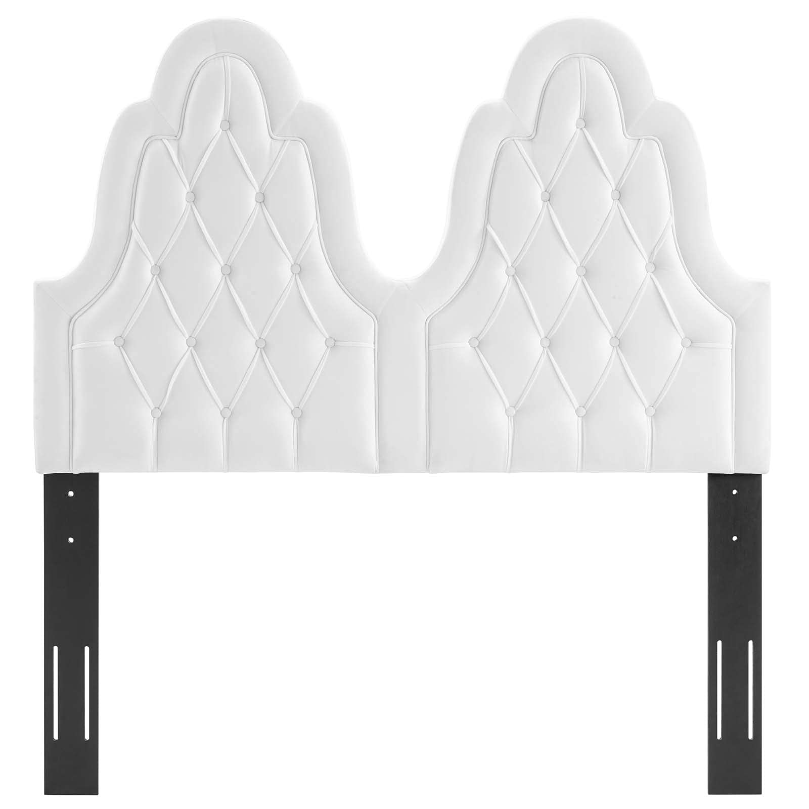 Modway Augustine Tufted Performance Velvet Headboard, King/California King, White