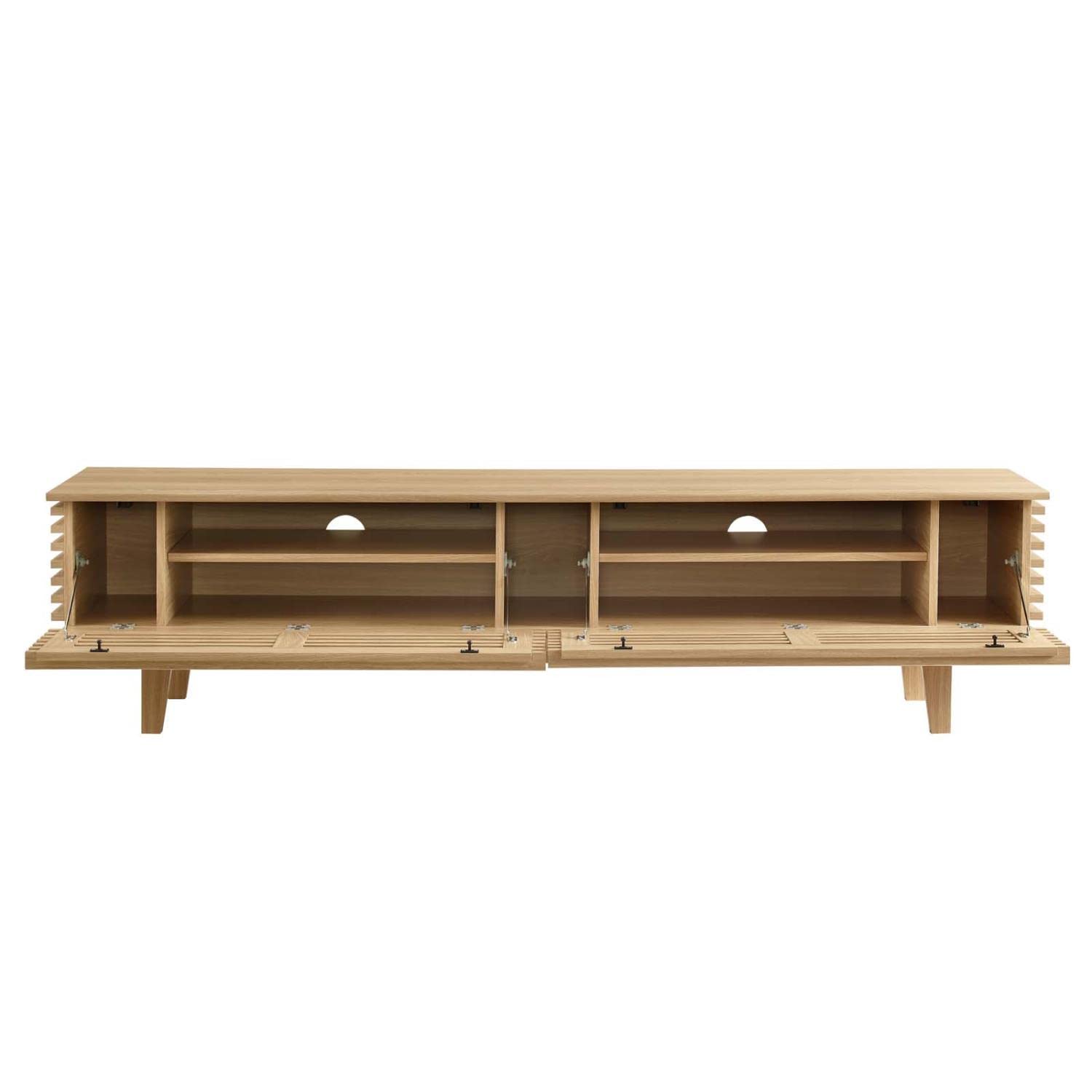 Modway Render Mid-Century Modern Low Profile 71 Inch TV Stand in Oak, 71&quot;