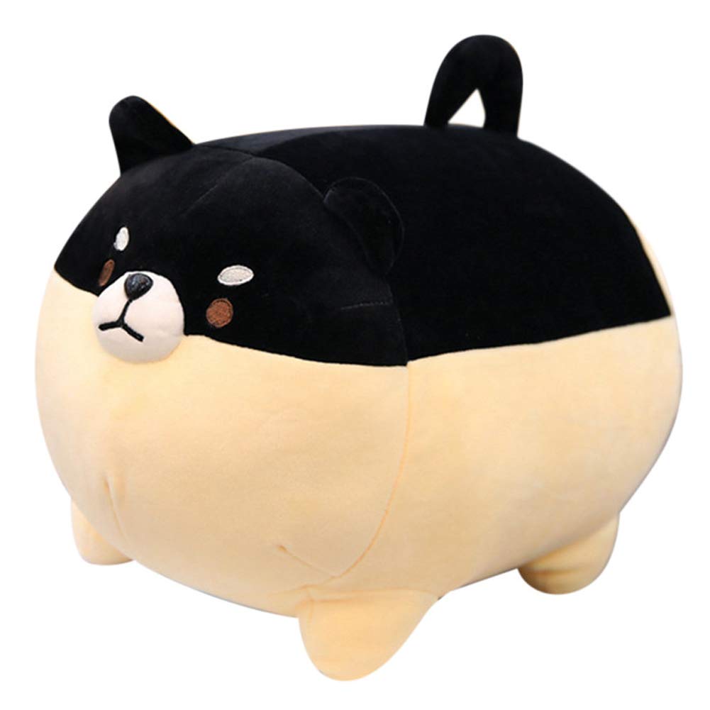 Sofipal Shiba Inu Dog Plush Pillow,Cute Corgi Stuffed Animal Toy Doll Gifts For Valentine,Christmas (Black, 15.7 Inch)