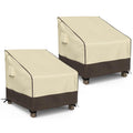 Mr. Cover Patio Chair Covers Waterproof, Outdoor Furniture Covers For Rocking & Adirondack Chairs, Fits Up To 32'W X 37'D X 36'H, Moisture-Proof & Uv-Protection, Brown & Khaki, 2 Pack