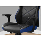 Monarch Specialties 7328, Adjustable Height, Swivel, Ergonomic, Armrests, Computer Desk, Work, Pu, Metal, Office Chair-Gaming Black Blue Leather-Look, 25.5&Quot; L X 25&Quot; W X 42&Quot; H