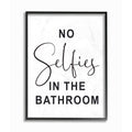 Stupell Industries No No Selfies Funny Word Bathroom Black and White Design Prints, Multi-Color