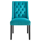 Modway Baronet 20&Quot; Tufted Velvet Dining Chairs In Blue/Black (Set Of 2)