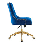 Modway Regent Tufted Performance Velvet Swivel Office Chair, Gold Navy