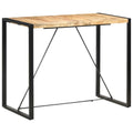 vidaXL Industrial Style Bar Table in Solid Mango Wood with Sturdy Steel Legs, Rectangular Shape, Lightweight, Durable and Easy to Assemble