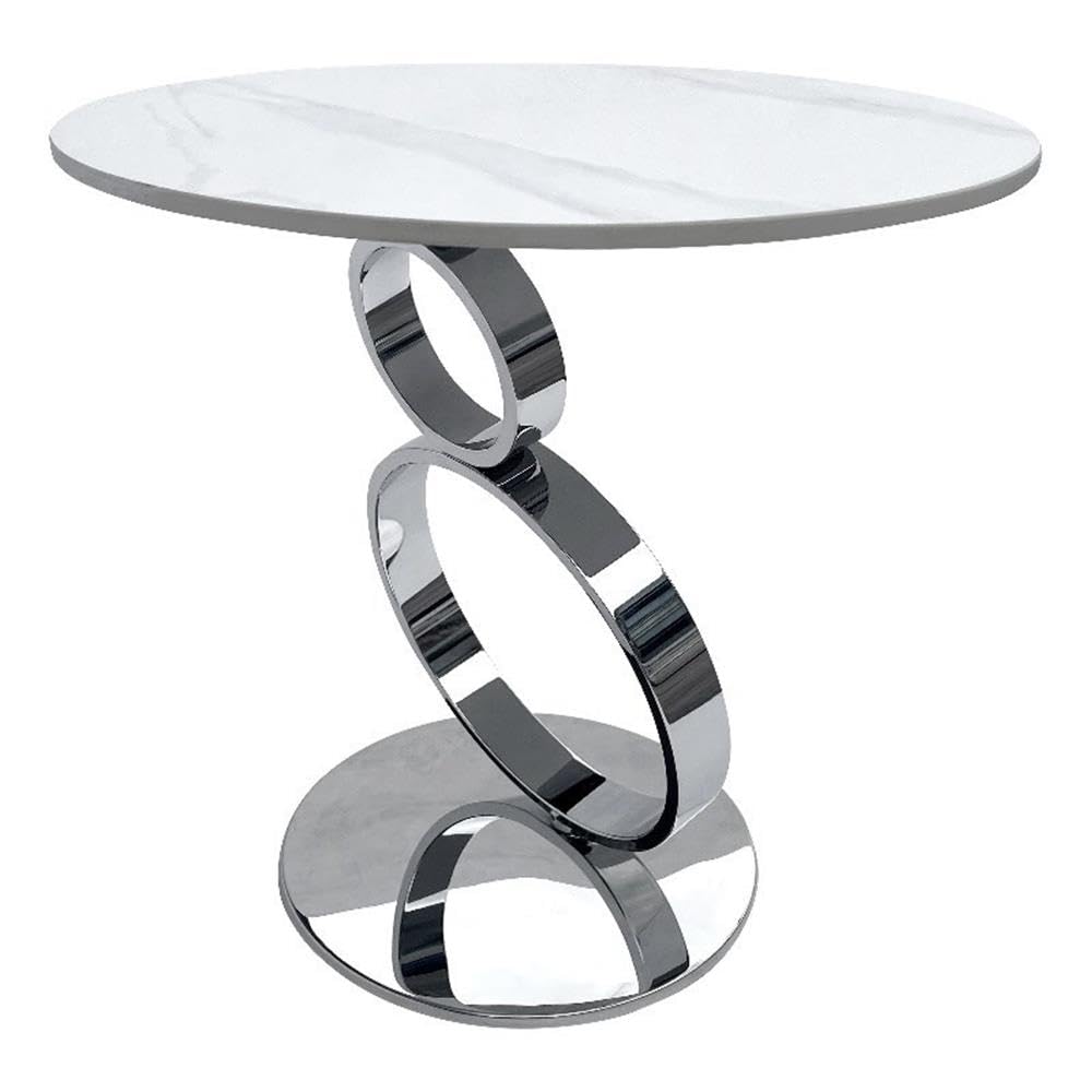 Neos Modern Furniture 12Mm Sintered Stone Top & Base End Table, White
