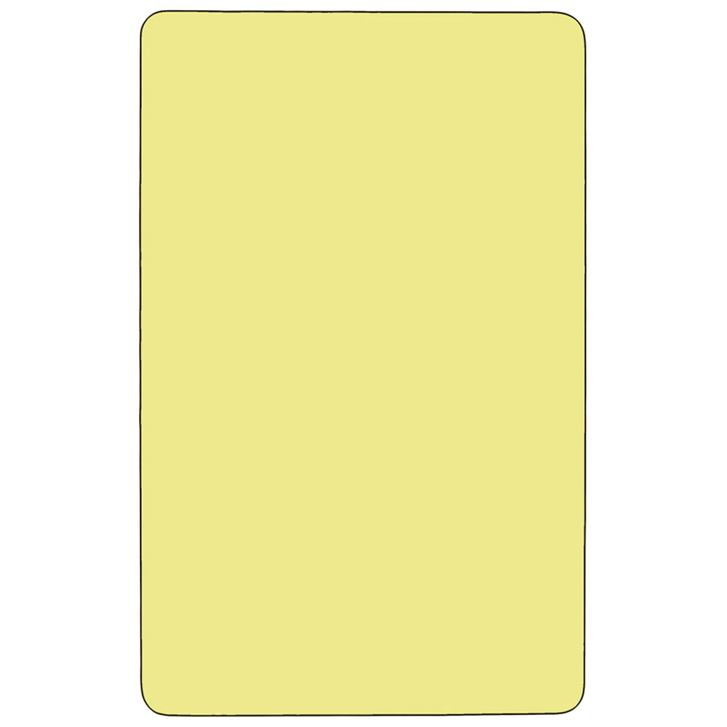 Flash Furniture Wren 24''W x 48''L Rectangular Yellow Thermal Laminate Activity Table - Height Adjustable Short Legs