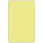 Flash Furniture Wren 24''W x 48''L Rectangular Yellow Thermal Laminate Activity Table - Height Adjustable Short Legs