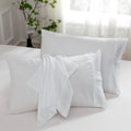 Aormenzy Microfiber Pillow Cases - Standard Size Set Of 2-1800 Thread Count Ultra Soft White Pillowcases - Wrinkle Resistant Pil