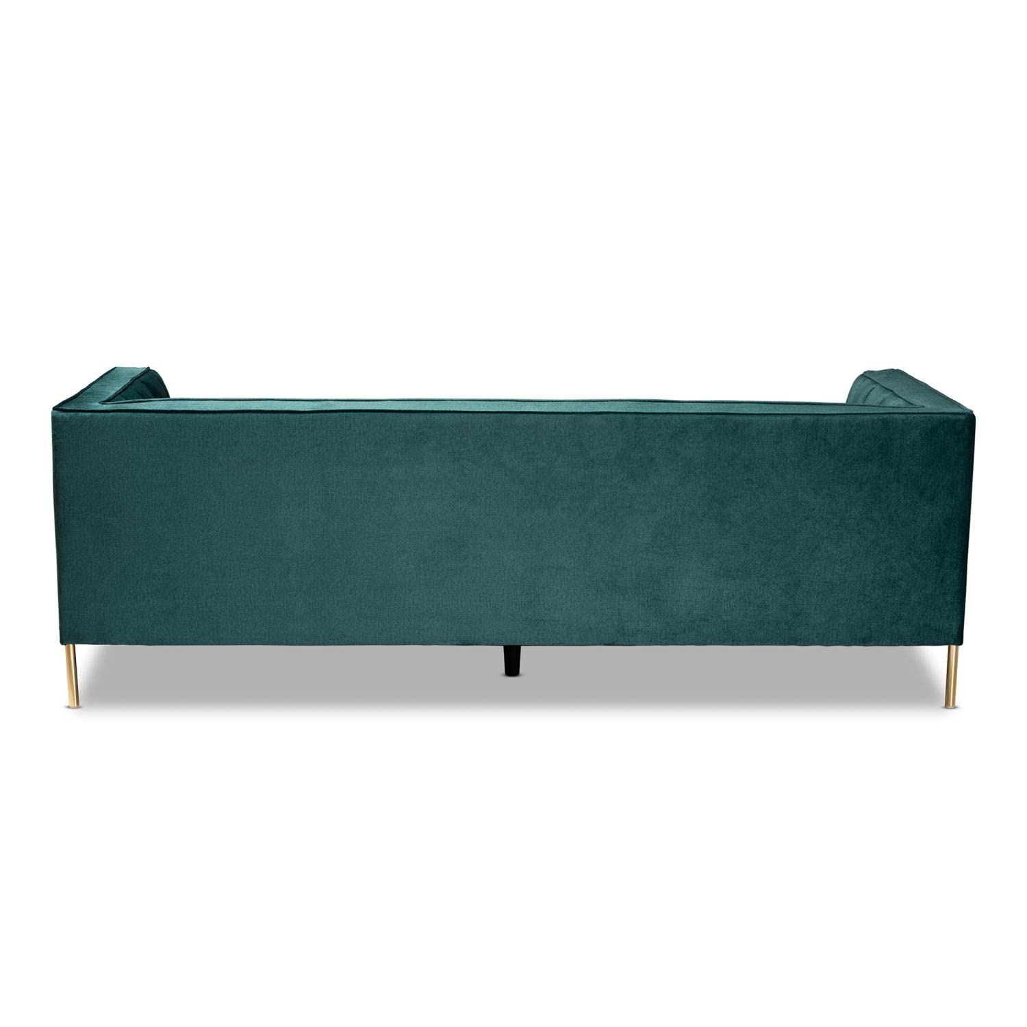 Baxton Studio Maia Glam and Luxe Green and Gold Finished Metal Sofa