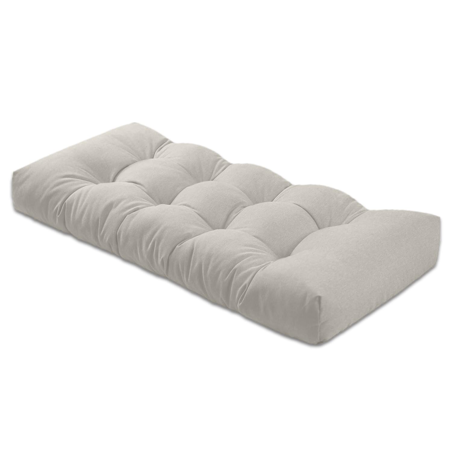Bench Cushion 48 Inches,Indoor/Outdoor Non-Slip Tufted Cushions, Premium Waterproof Linen, Soft Piano Sofa Cushions, Entryway St