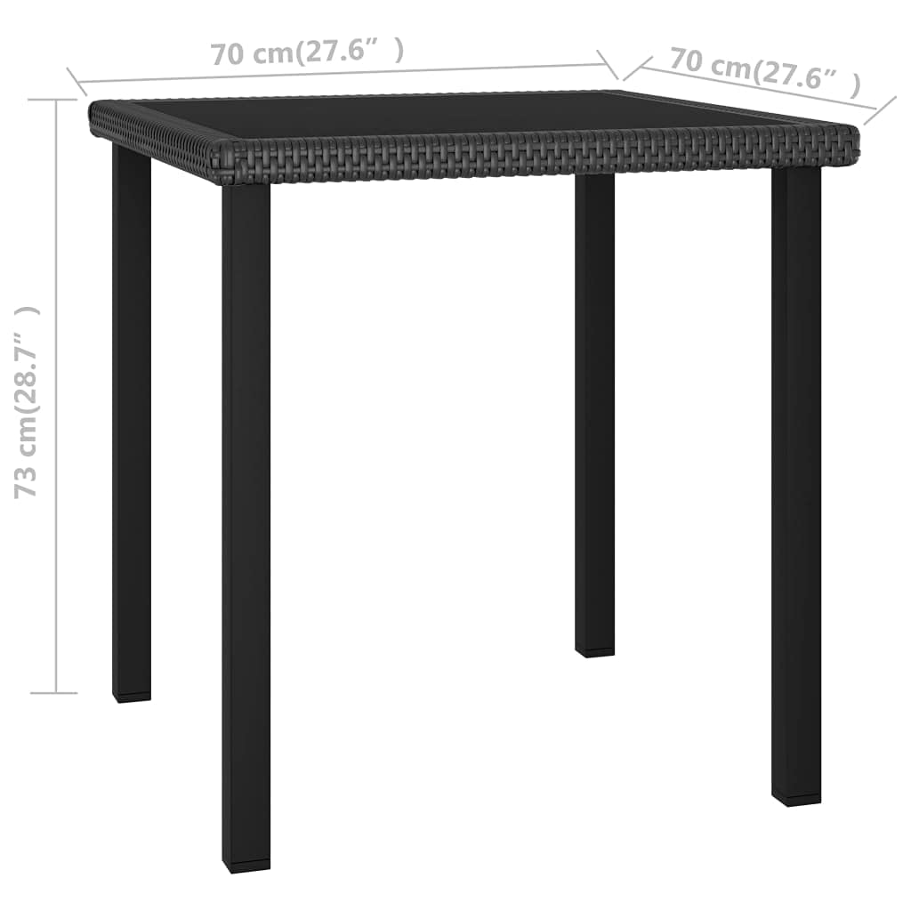 vidaXL Patio Dining Set 5 Piece, Outdoor Dining Set for Garden Yard, Table and Chair for Balcony, Dining Table, Farmhouse Style, Poly Rattan Black